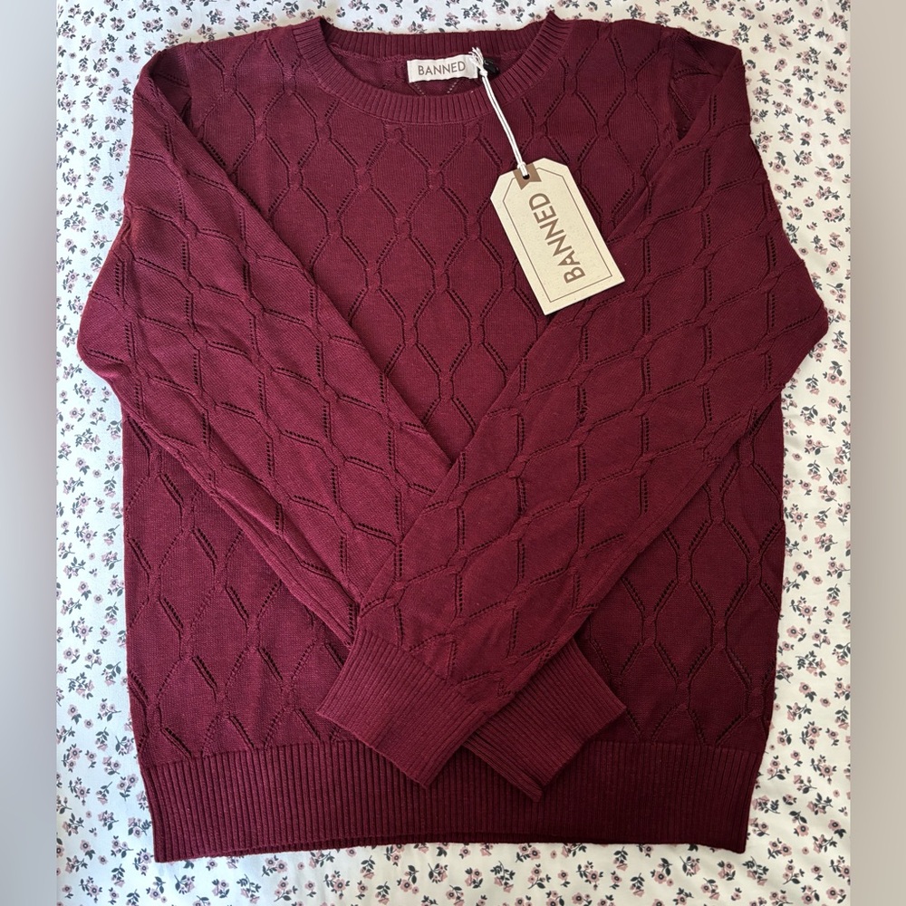 Burgundy Knit Sweater